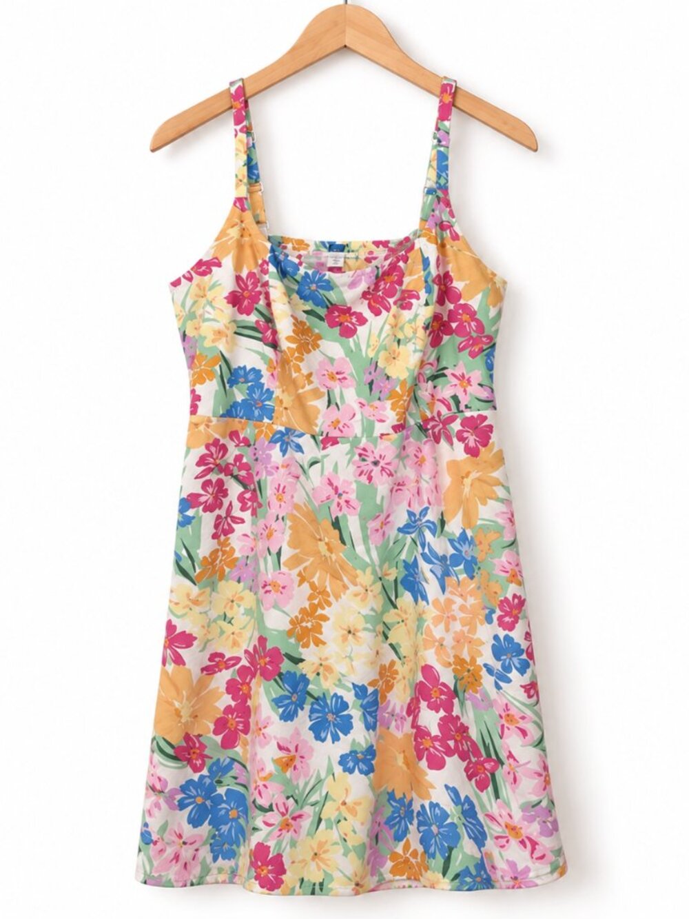 Old Navy Sleeveless Linen Mini Dress in Pink Multicolor Floral, Petite XL